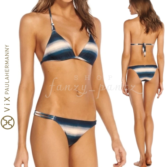 Vix Other - VIX Lake Twine Bikini Set New Blue Ombre Stripe